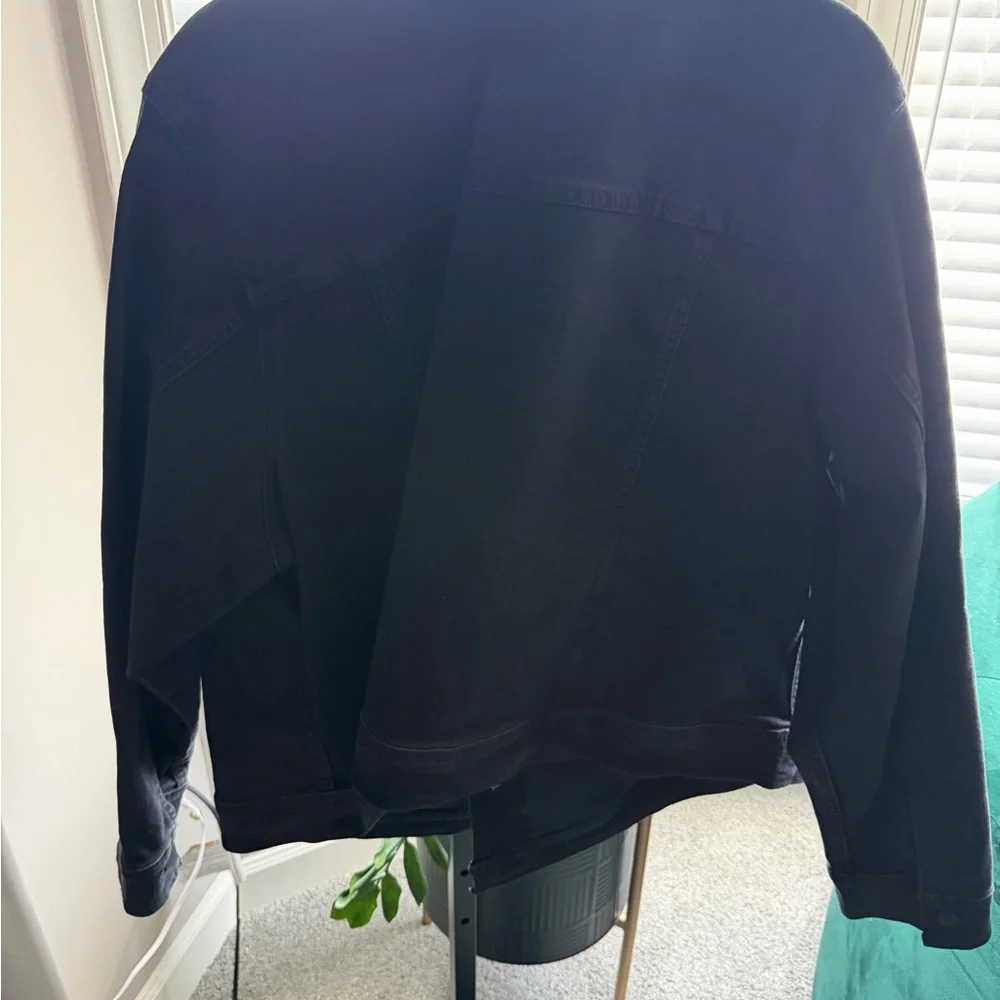 BNWT- Lane Bryant Plus Size- Black Stone Wash Denim Jacket- 24W
